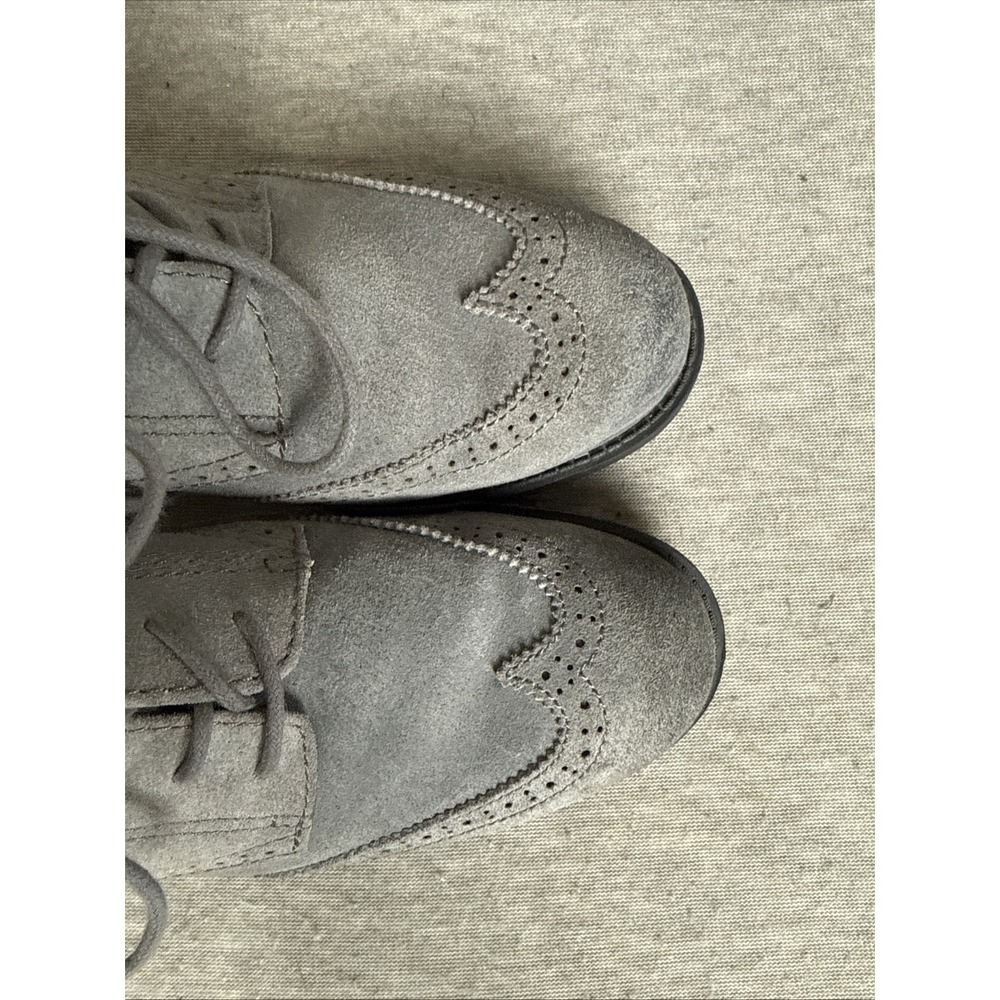 Sam Edelman 8.5M Womens Gray Leather Suede Irving Oxford Lace-up Shoes - Picture 8 of 12